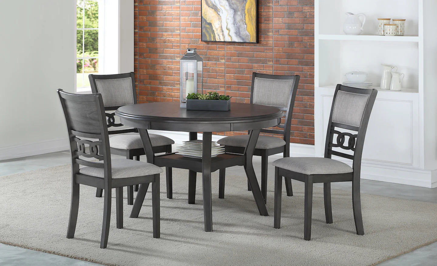 GIA- 5 PCS Dining Table Set (Grey)