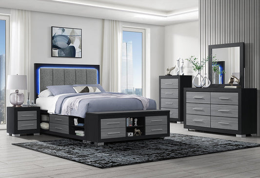 Emma (Black-Grey) Bedroom Set